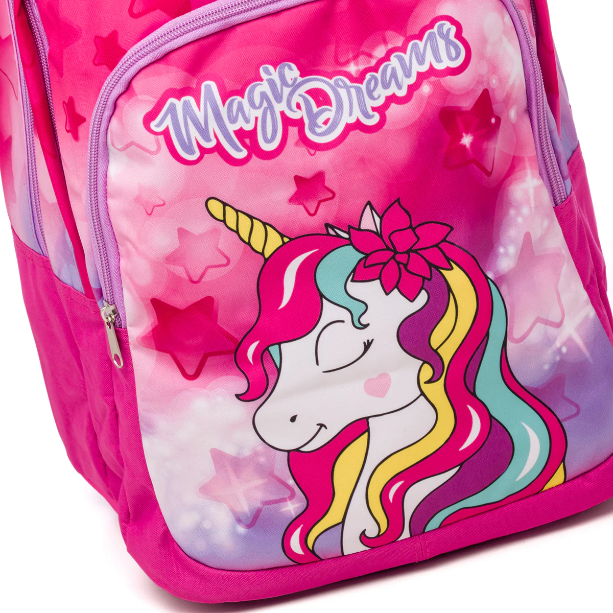 Zaino da scuola fucsia con unicorno Magic Land - Image 4