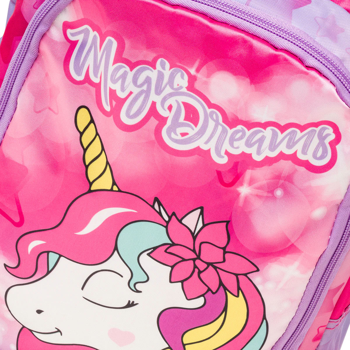 Zaino da scuola medio fucsia con unicorno Magic Land - Image 4