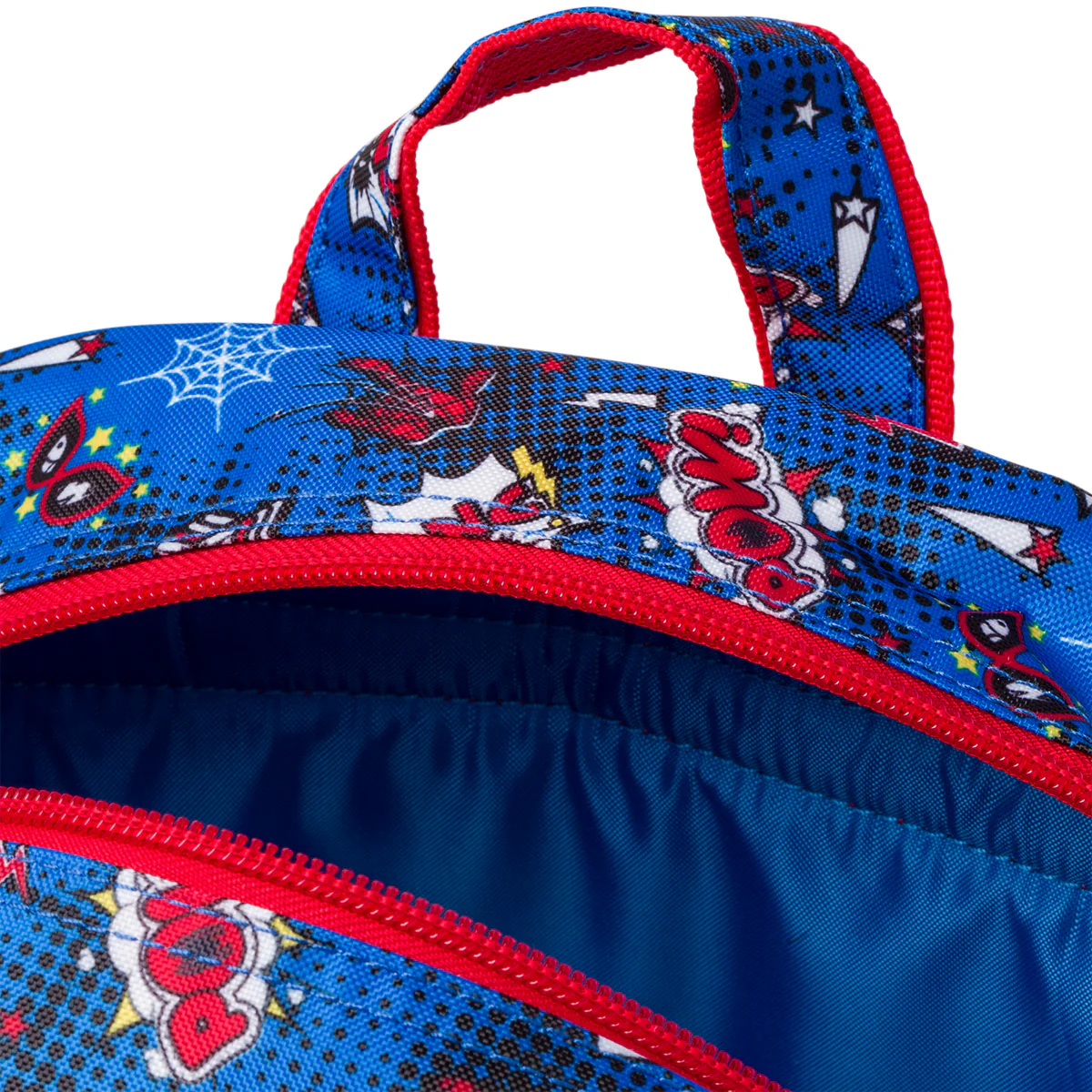 Zaino da scuola medio rosso e blu con stampa Spiderman - Image 5