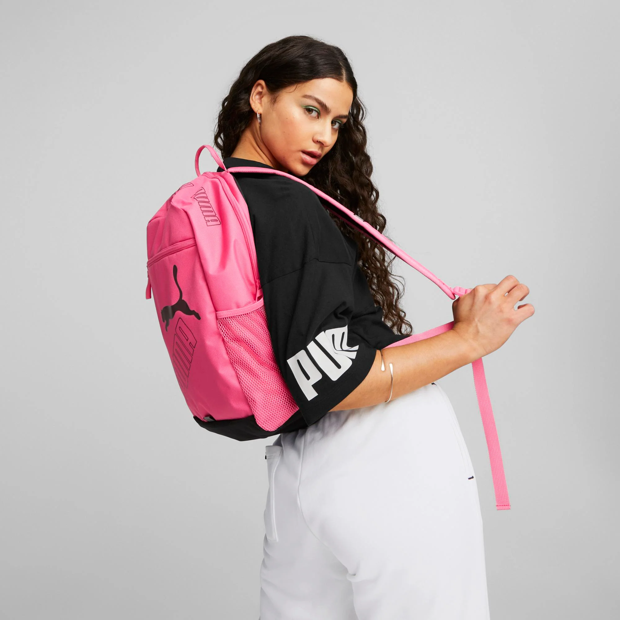 Zaino fucsia con logo a contrasto Puma Phase II