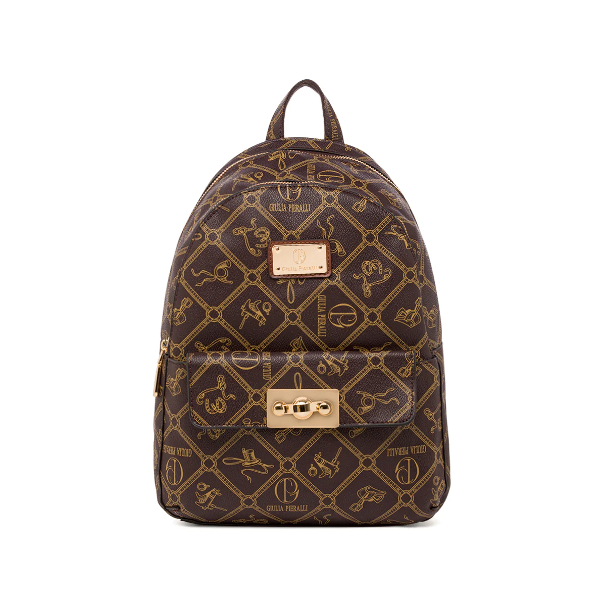 Zaino marrone da Donna con logo All Over Giulia Pieralli