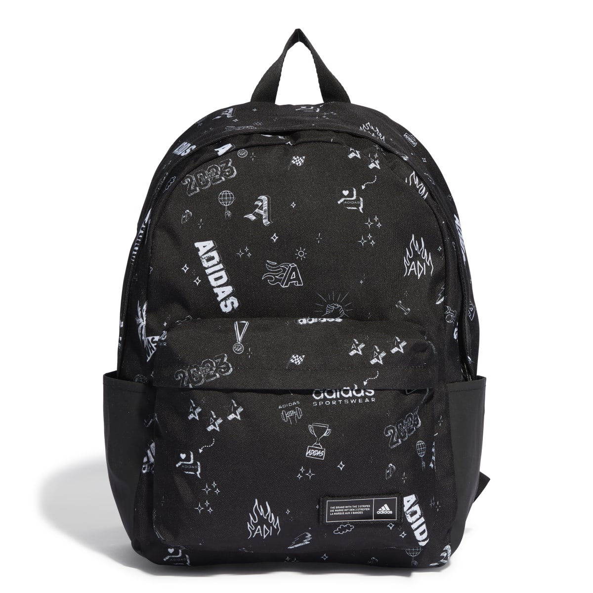 Zaino nero con logo e stampa a contrasto adidas Classic