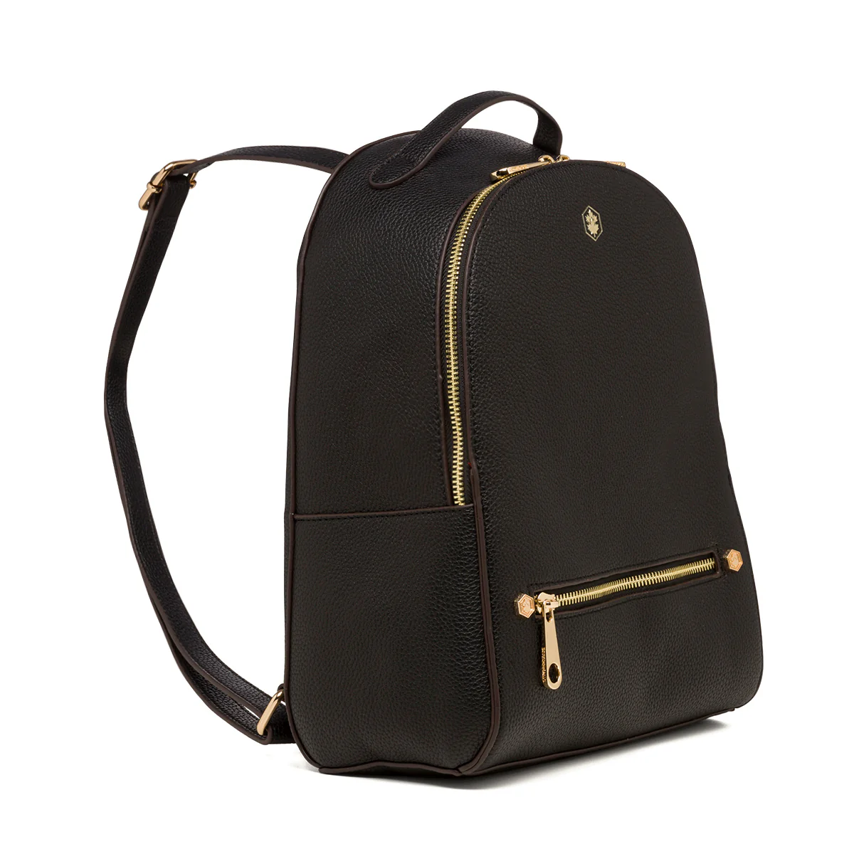 Zaino nero da donna con doppia zip dorataLumberjack Diana - Image 2