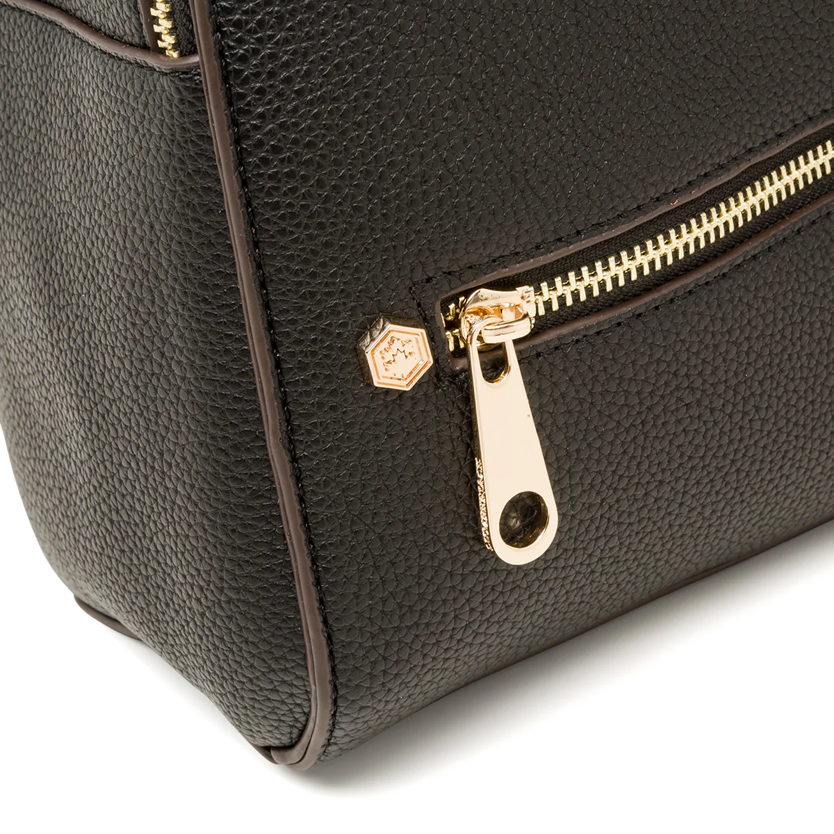Zaino nero da donna con doppia zip dorataLumberjack Diana - Image 4