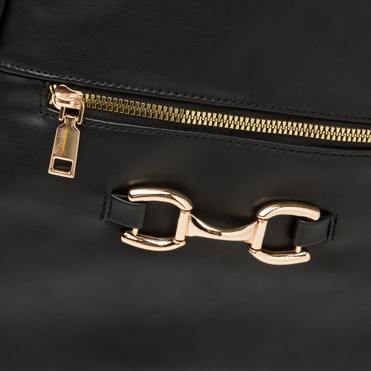 Zaino nero da donna con morsetto dorato Lora Ferres - Image 3