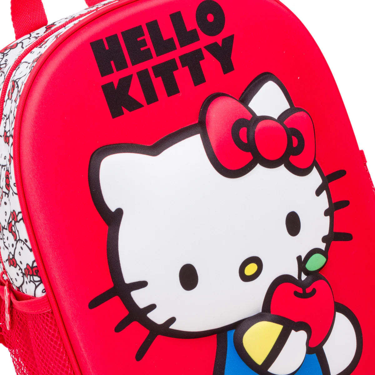 Zaino piccolo da scuola rosso con dettaglio Hello Kitty - Image 4