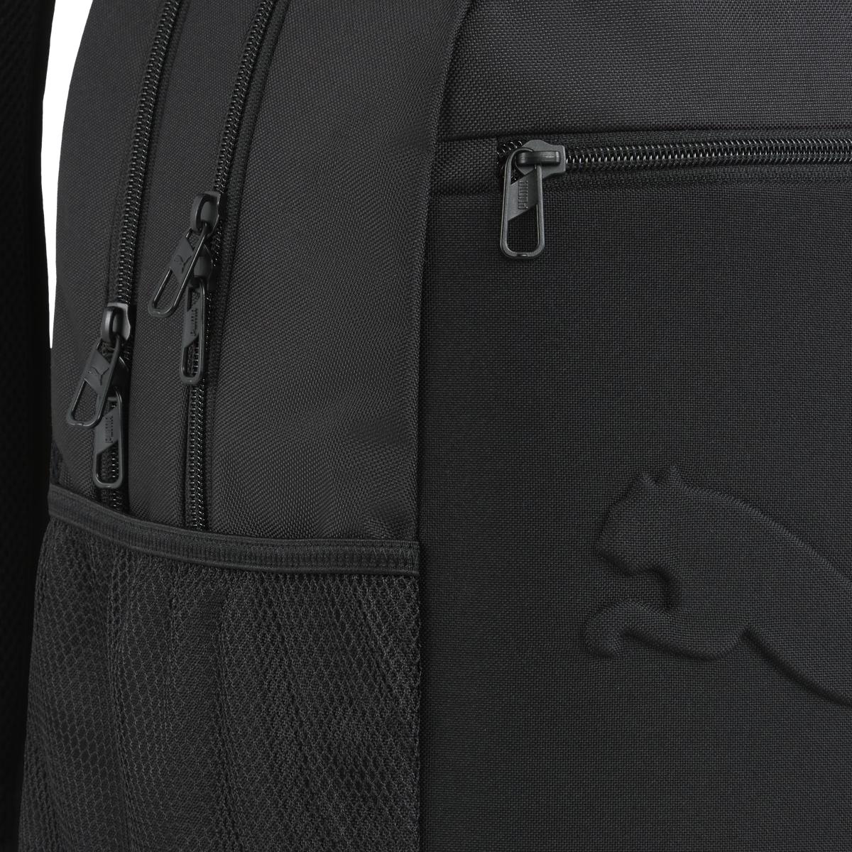 Zaino sportivo nero con logo in rilievo e chiusura zip Puma - Image 5