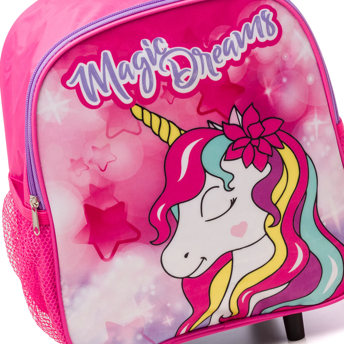 Zaino trolley da scuola fucsia con unicorno Magic Land - Image 4