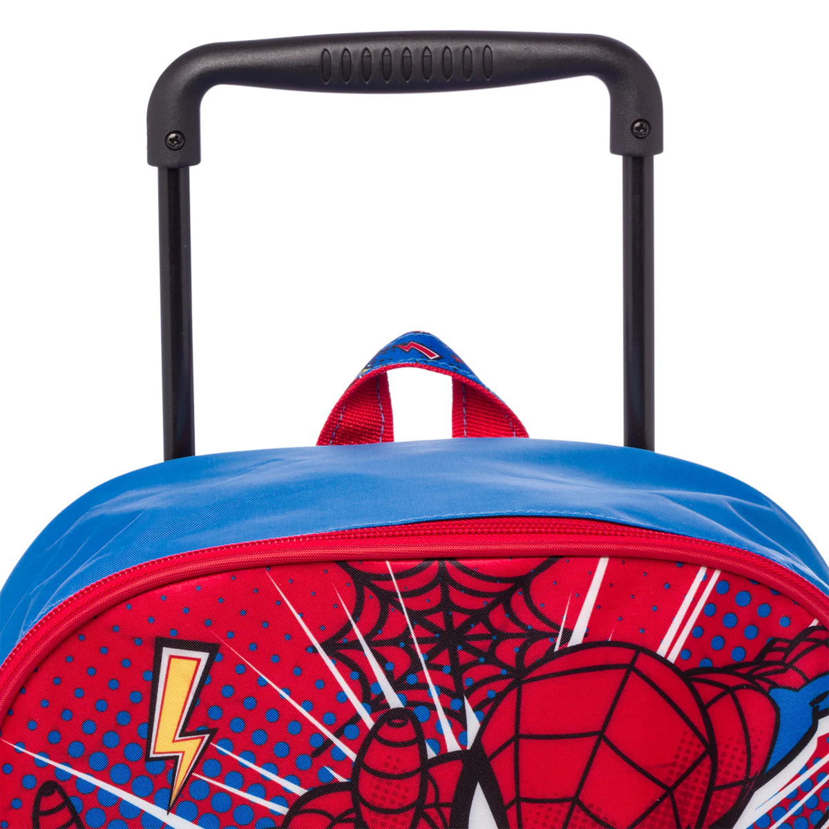 Zaino trolley da scuola rosso e blu con stampa Spiderman - Image 4