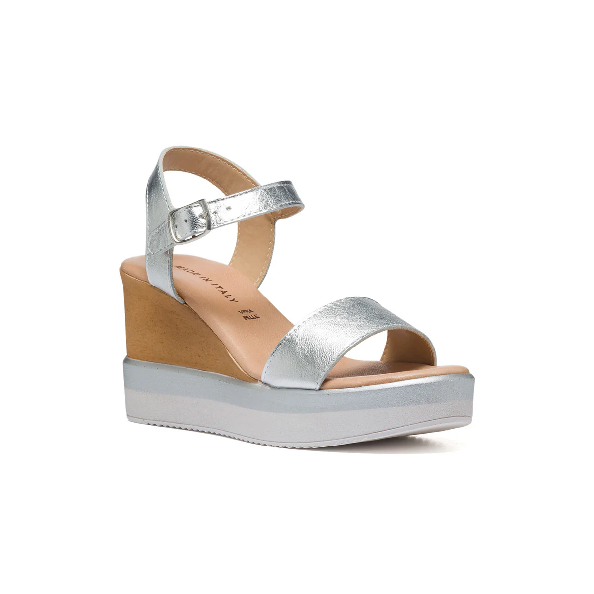 Zeppe argento in pelle con suola in corda 8 cm Primopiano - Image 2