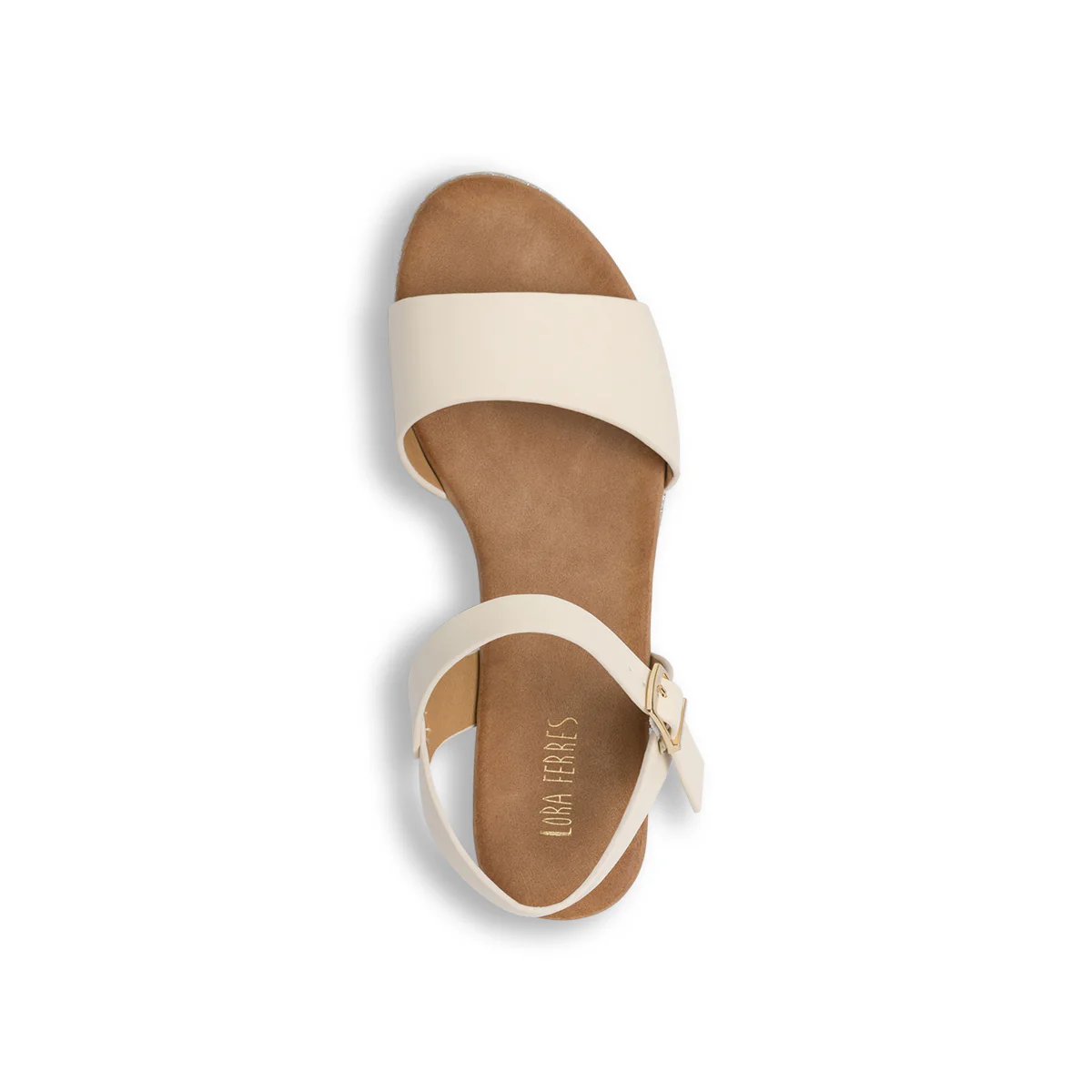 Zeppe beige da Donna con effetto sughero e tacco 6.5 cm Lora Ferres - Image 5