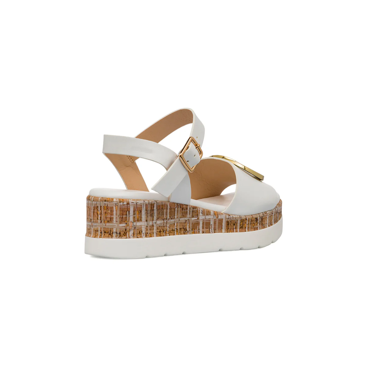 Sandali Zeppe Bianche da Donna con Fibbia Swish Jeans - Image 3