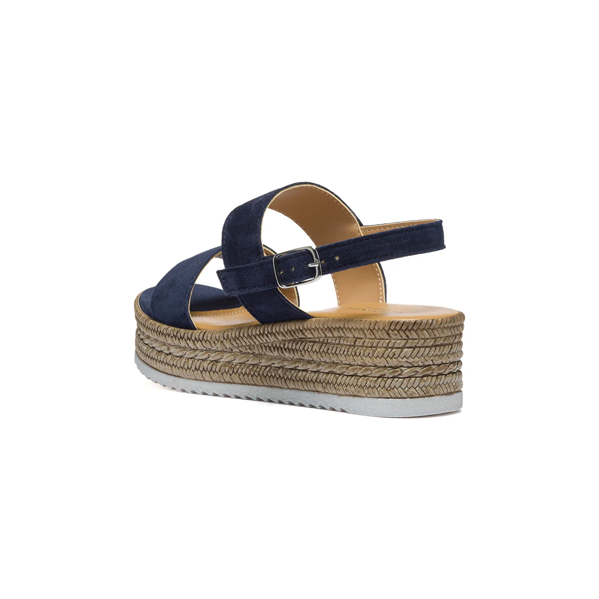 Zeppe blu in pelle scamosciata con suola in corda 5 cm Primopiano - Image 3