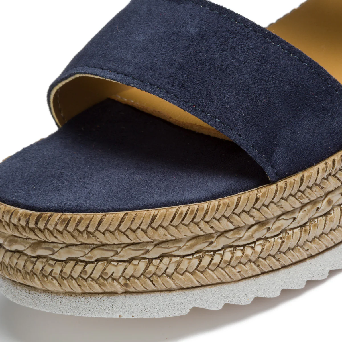 Zeppe blu in pelle scamosciata con suola in corda 5 cm Primopiano - Image 4