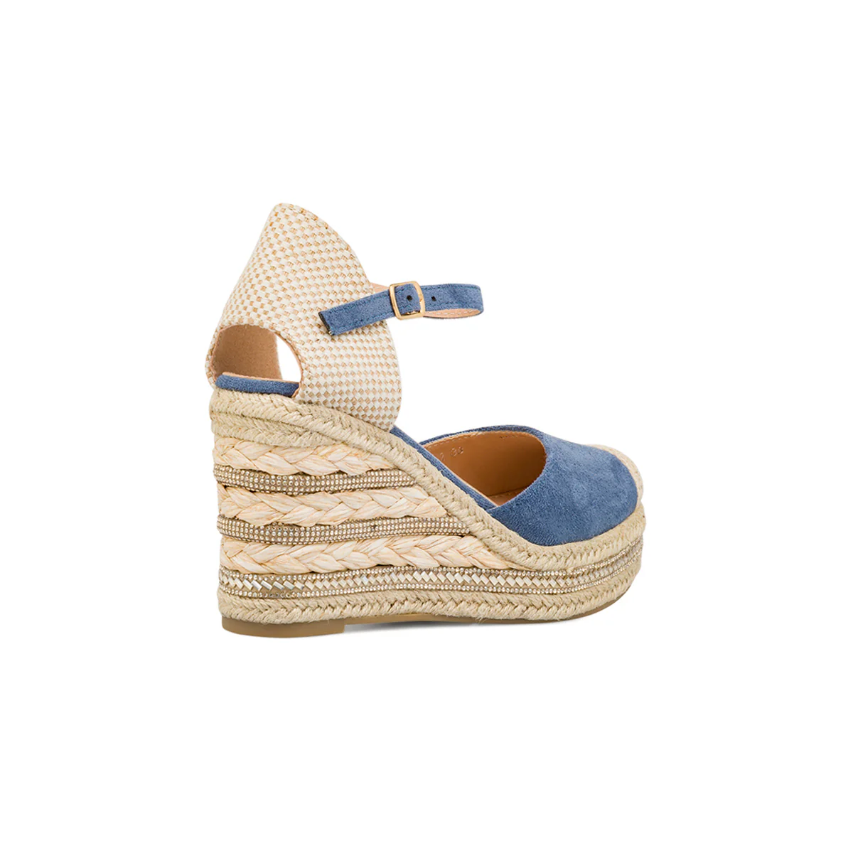 Sandali Zeppe da Donna blu con dettagli effetto rafia e tacco 10 cm Lora Ferres - Image 6