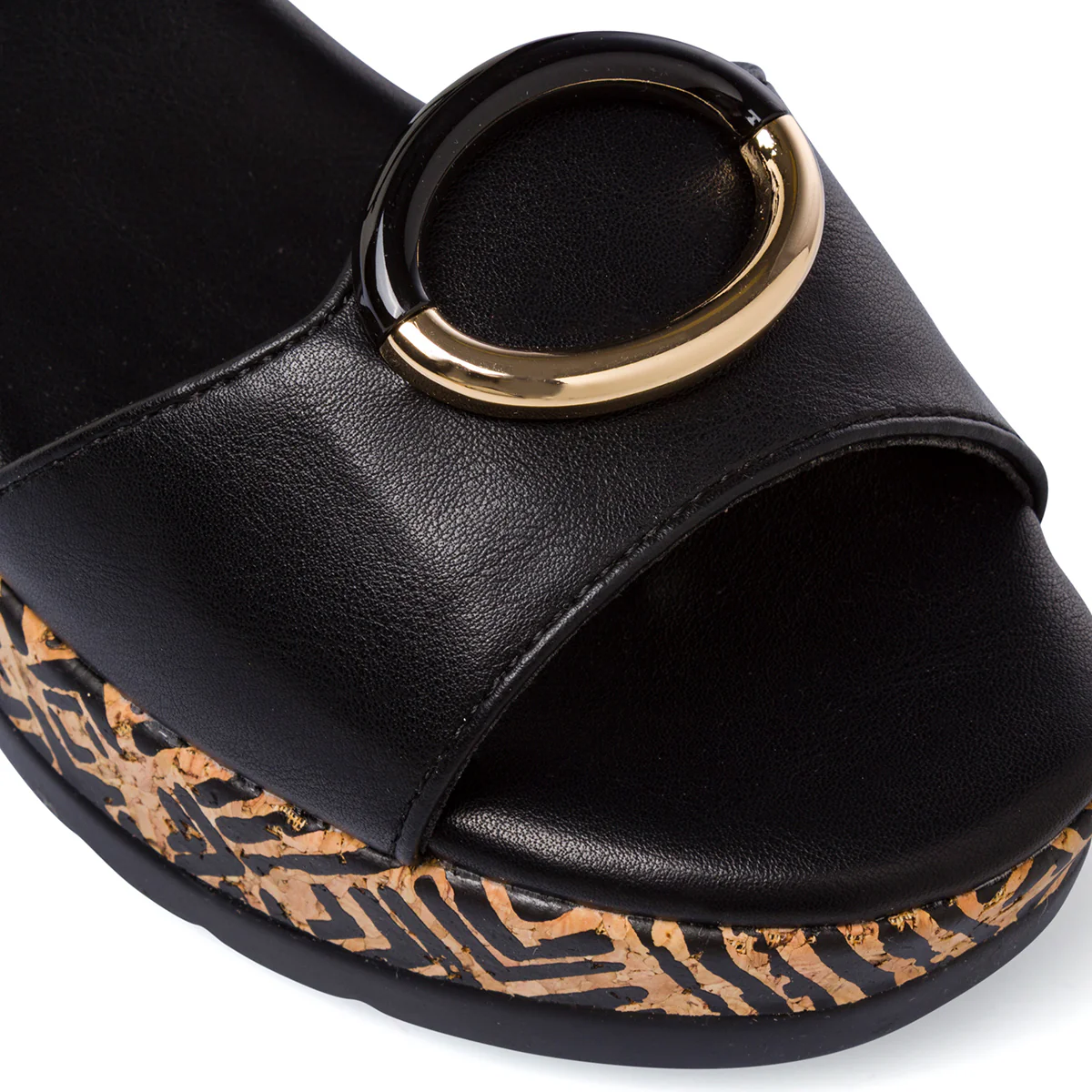 Zeppe nere da Donna con cinturino alla caviglia e dettaglio anello Swish Jeans - Image 4