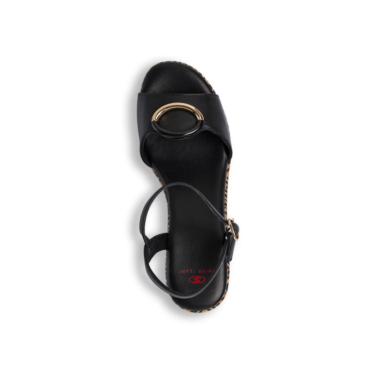 Zeppe nere da Donna con cinturino alla caviglia e dettaglio anello Swish Jeans - Image 5