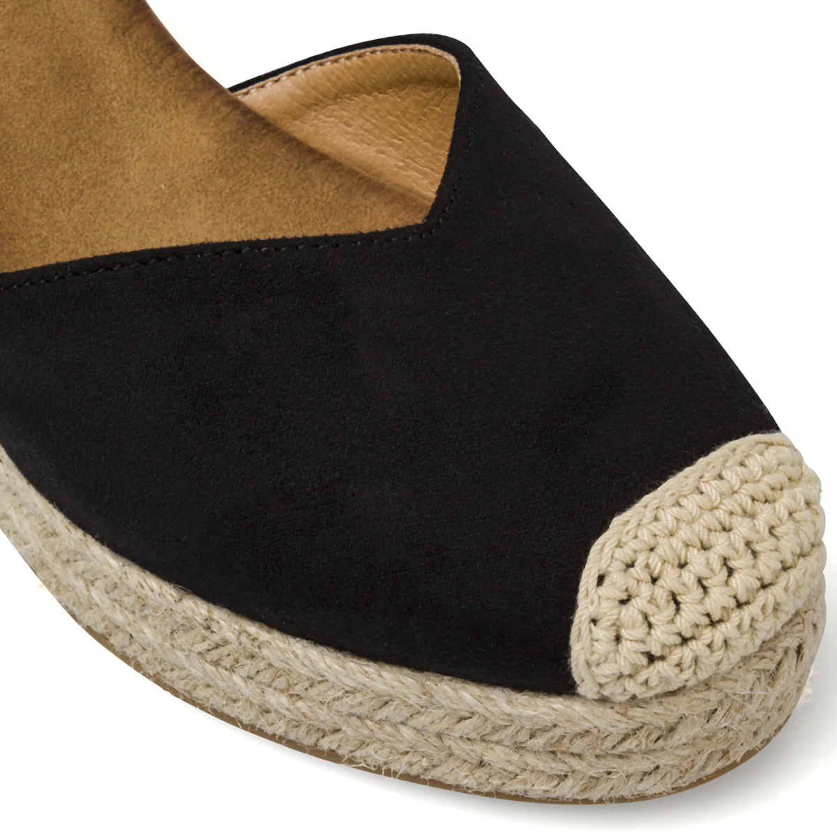 Zeppe nere da Donna in corda 8,5 cm e punta in crochet Lora Ferres - Image 4