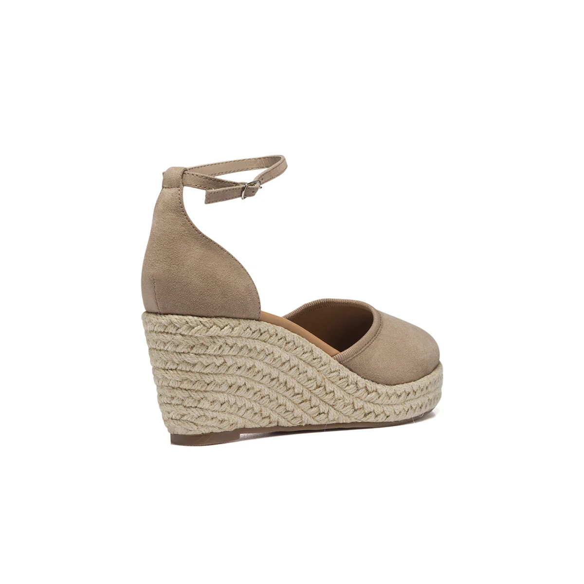 Zeppe taupe in tessuto con suola in corda 7 cm Lora Ferres - Image 3
