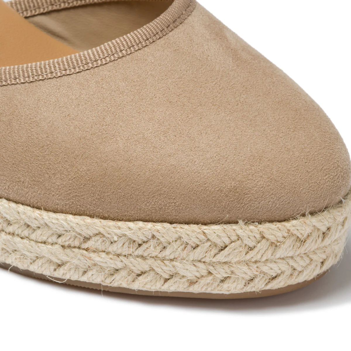 Zeppe taupe in tessuto con suola in corda 7 cm Lora Ferres - Image 4