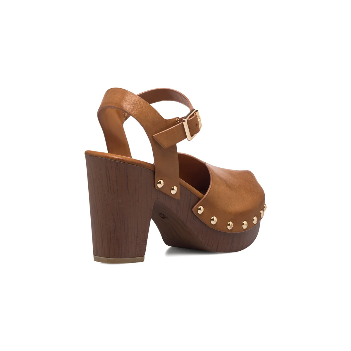 Zoccoli color cuoio da donna con tacco 9 cm e plateau Lora Ferres - Image 7