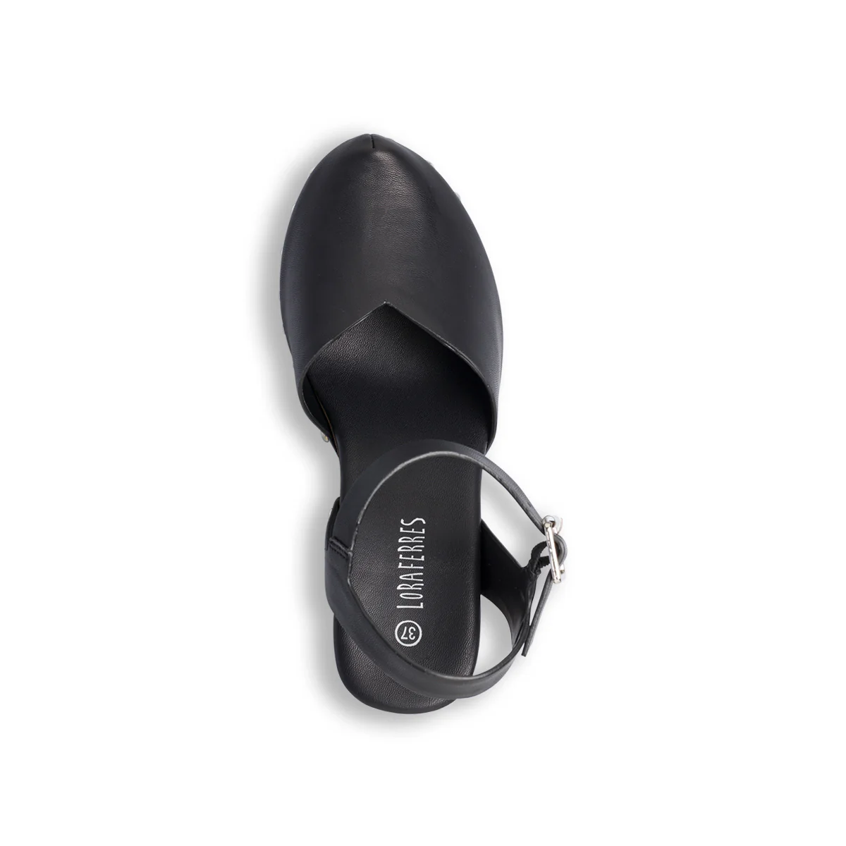 Zoccoli neri da donna con tacco 9 cm e plateau Lora Ferres - Image 8